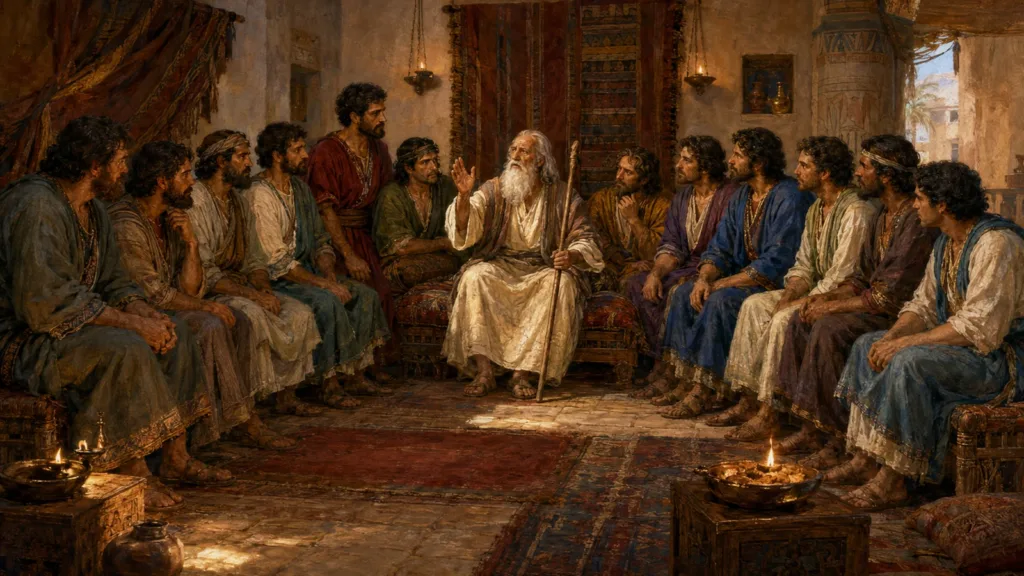 Jacob Israel addresses all twelve of his adult sons in the Genesis 49 blessing