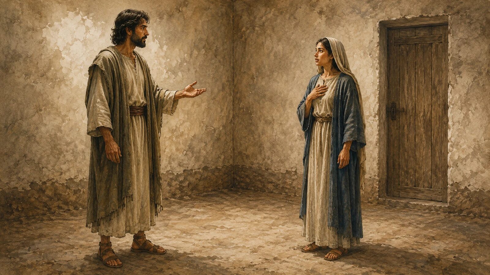 What Are Angels featured artwork Gabriel delivers God’s message to Mary in her Nazareth home