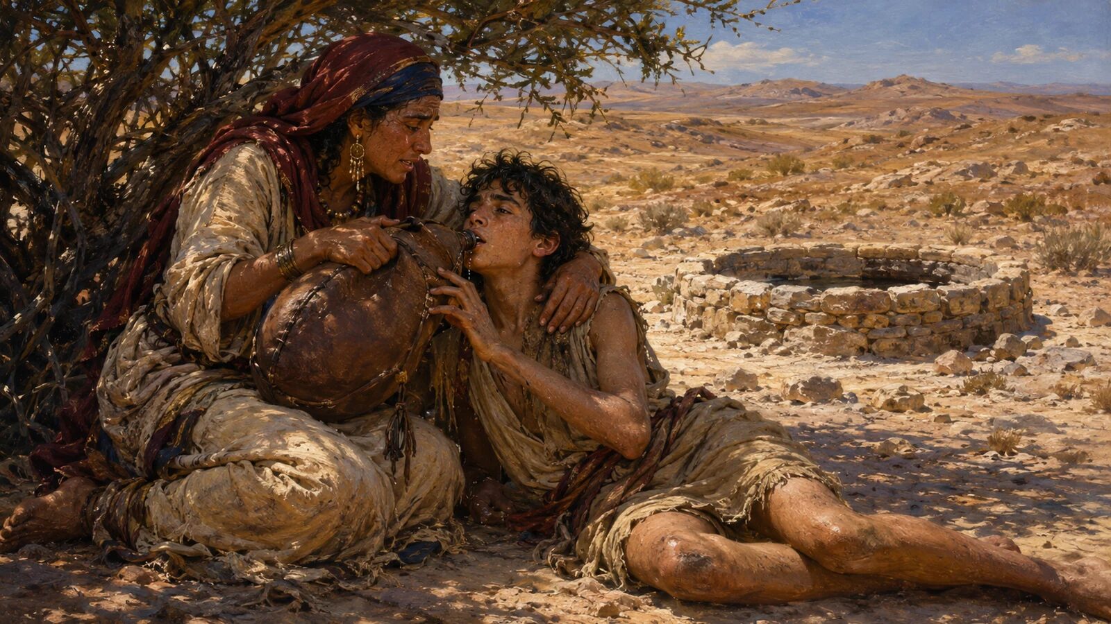 Ishmael in the Bible – God Hears Him in the Wilderness Hagar gives adolescent Ishmael water beside the wilderness well