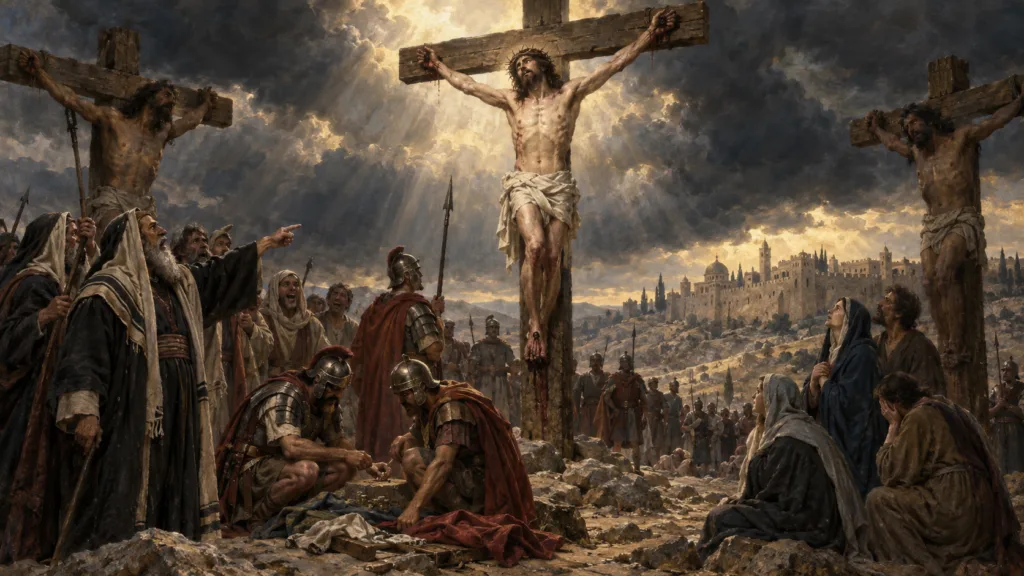 Jesus quoting Psalm 22 on the cross