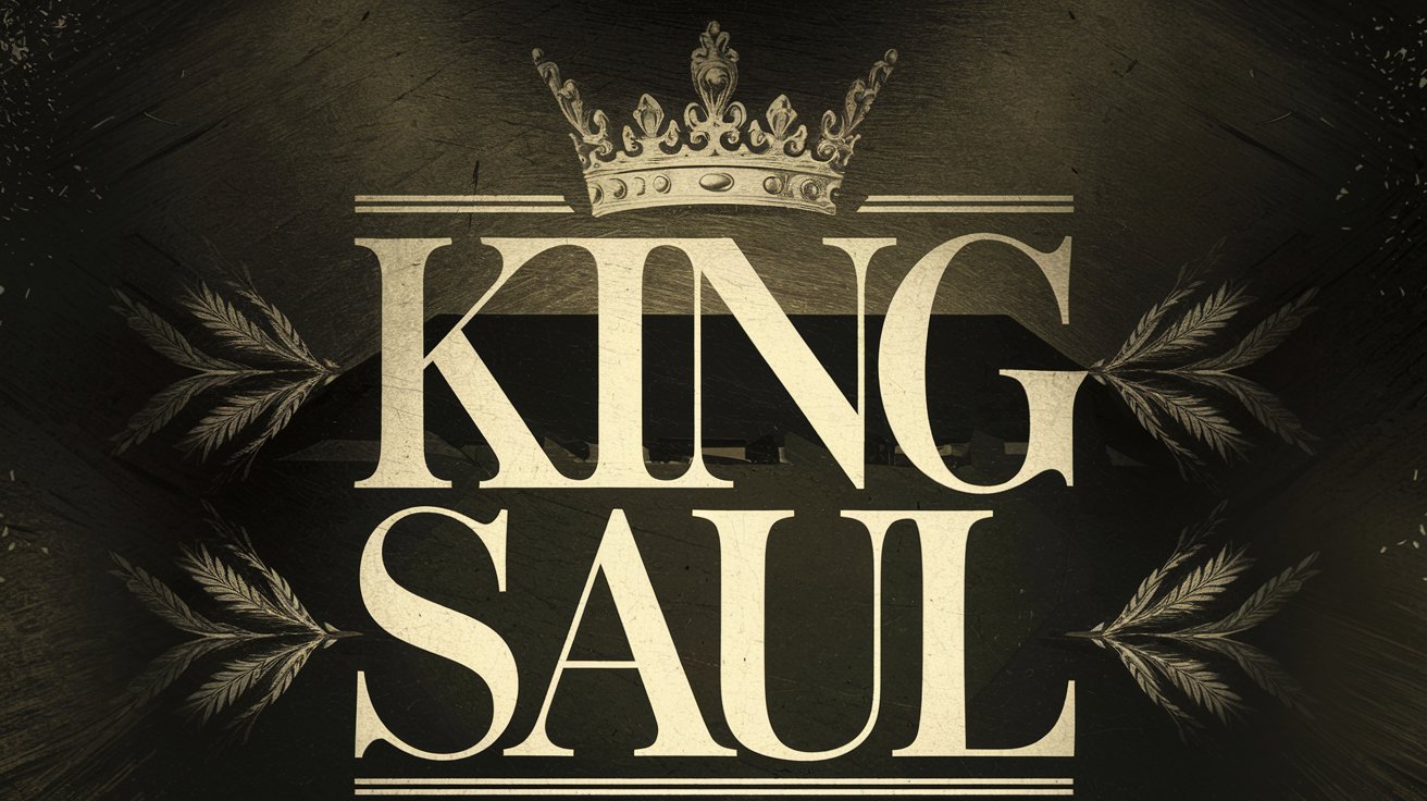 a-typographical-graphic-with-the-words-k_4jgUo-2OR8qSqVOaOS9S5Q_42wmxz6jQ8mOqVC9ppsIrQ King Saul title with crown on dark background