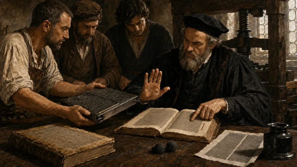A Reformation-era editor weighs the disputed Johannine Comma before printing the Greek New Testament