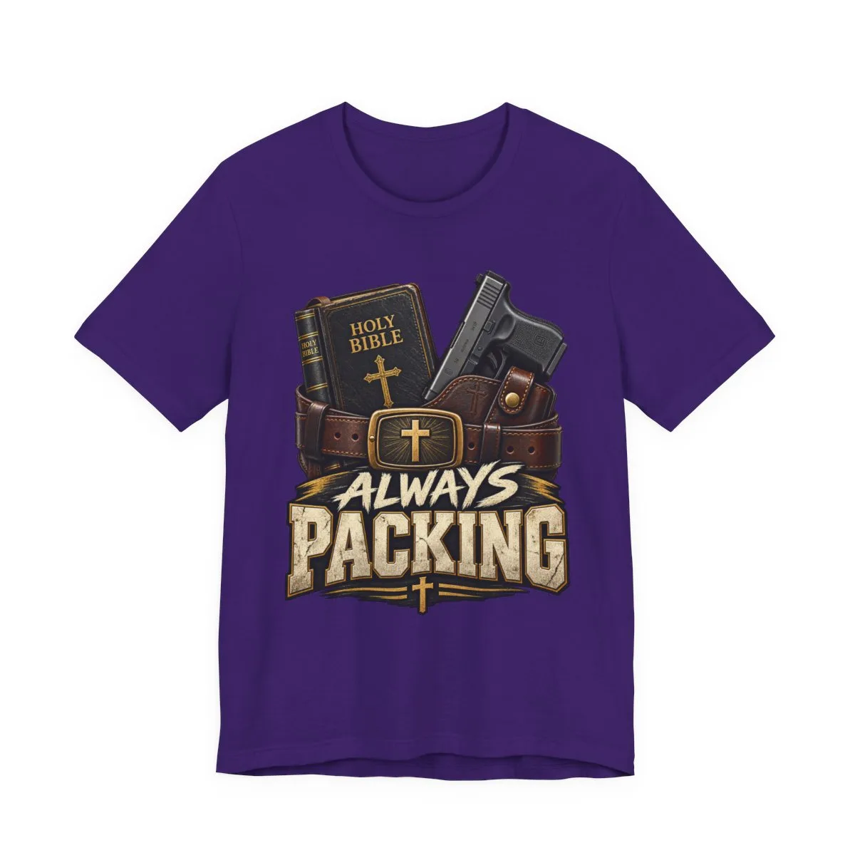 Always Packing Bible & Pistol Tee | Christian Faith Concealed Carry Shirt - other