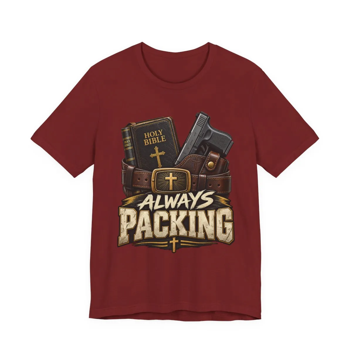 Always Packing Bible & Pistol Tee | Christian Faith Concealed Carry Shirt - other