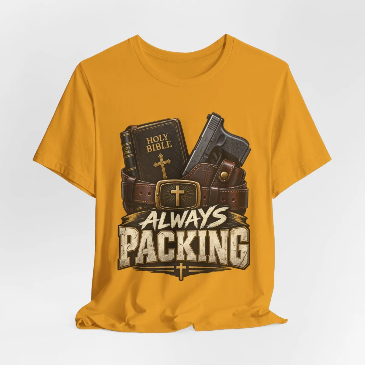 Always Packing Bible & Pistol Tee | Christian Faith Concealed Carry Shirt - other