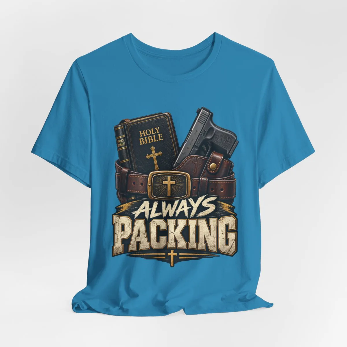 Always Packing Bible & Pistol Tee | Christian Faith Concealed Carry Shirt - other