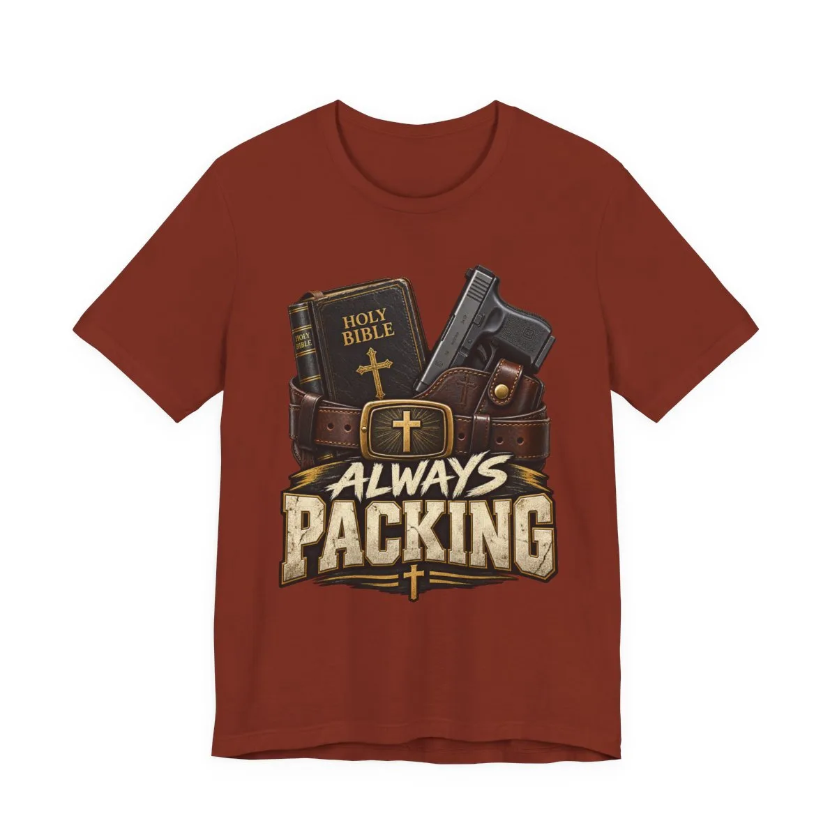 Always Packing Bible & Pistol Tee | Christian Faith Concealed Carry Shirt - other
