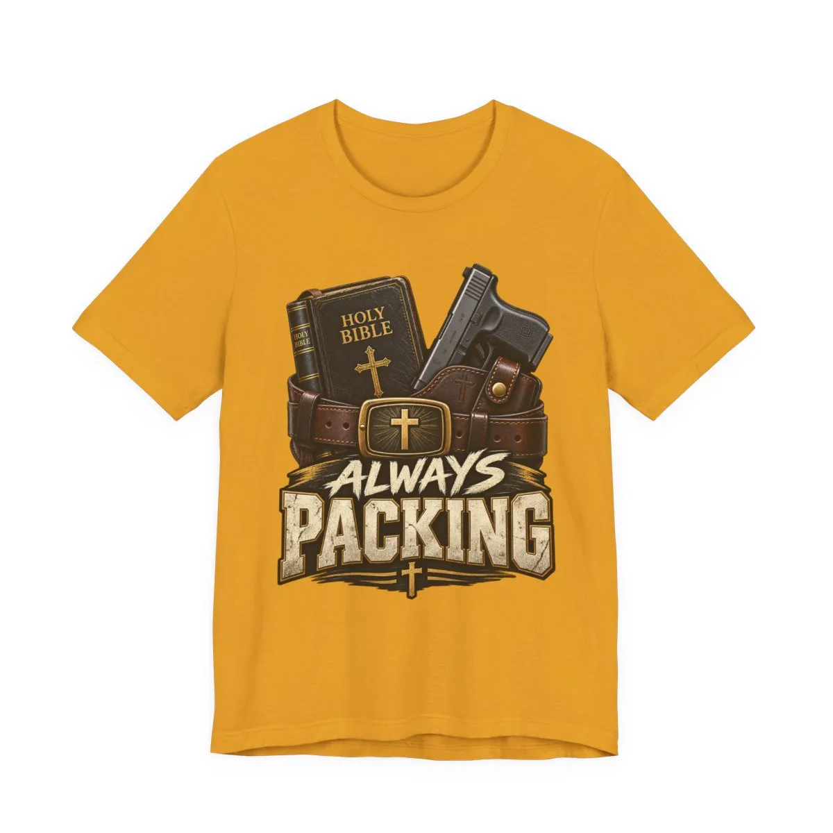 Always Packing Bible & Pistol Tee | Christian Faith Concealed Carry Shirt - other