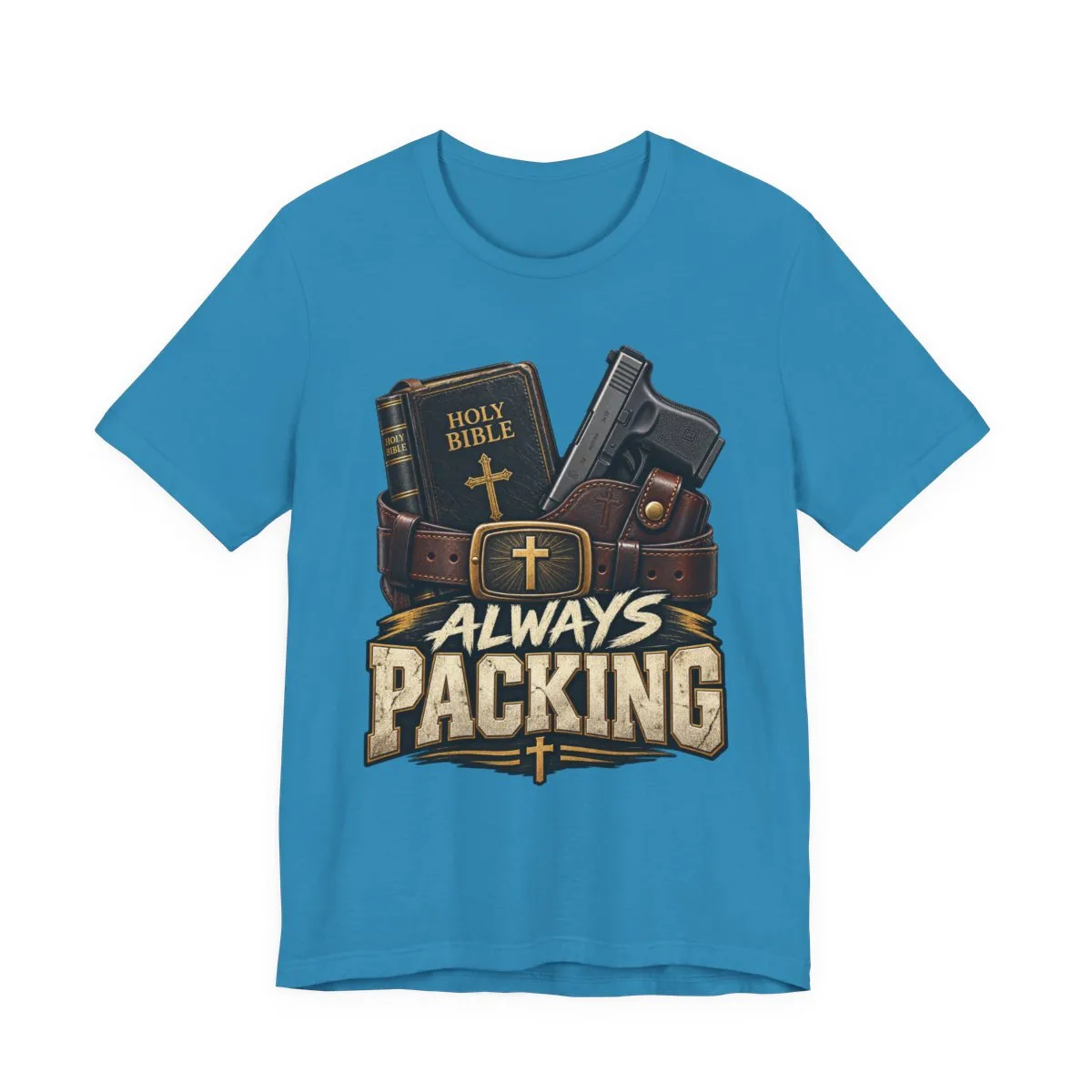 Always Packing Bible & Pistol Tee | Christian Faith Concealed Carry Shirt - other