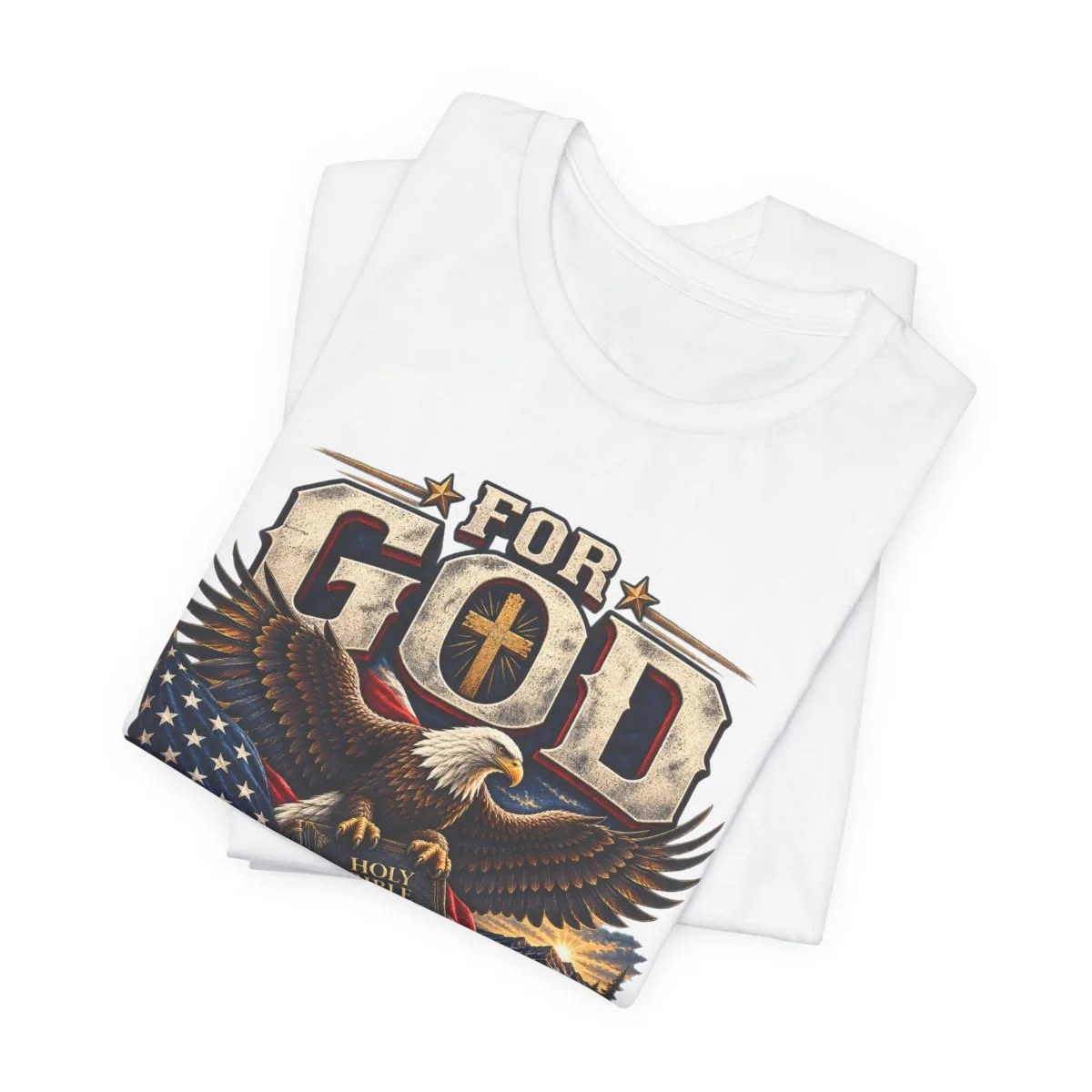 For God and Country T-Shirt | Eagle, American Flag, Cross - other