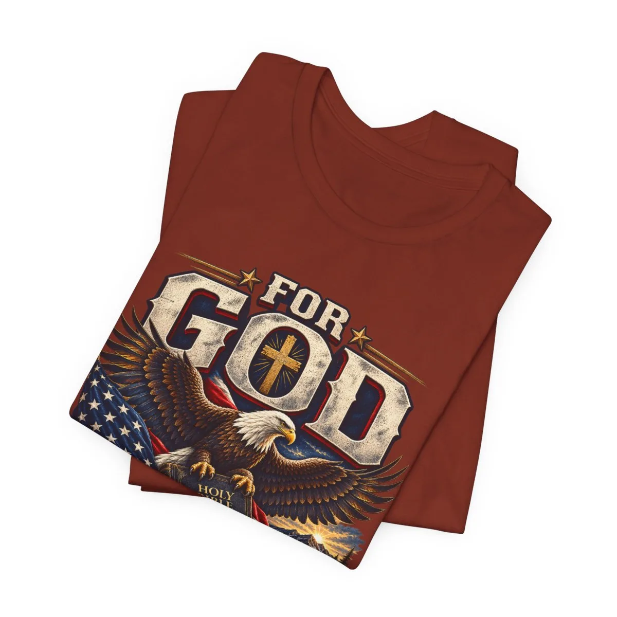 For God and Country T-Shirt | Eagle, American Flag, Cross - other