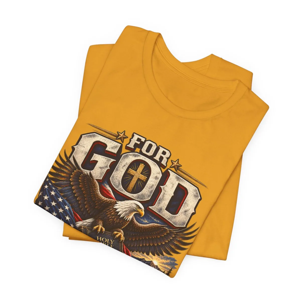 For God and Country T-Shirt | Eagle, American Flag, Cross - other