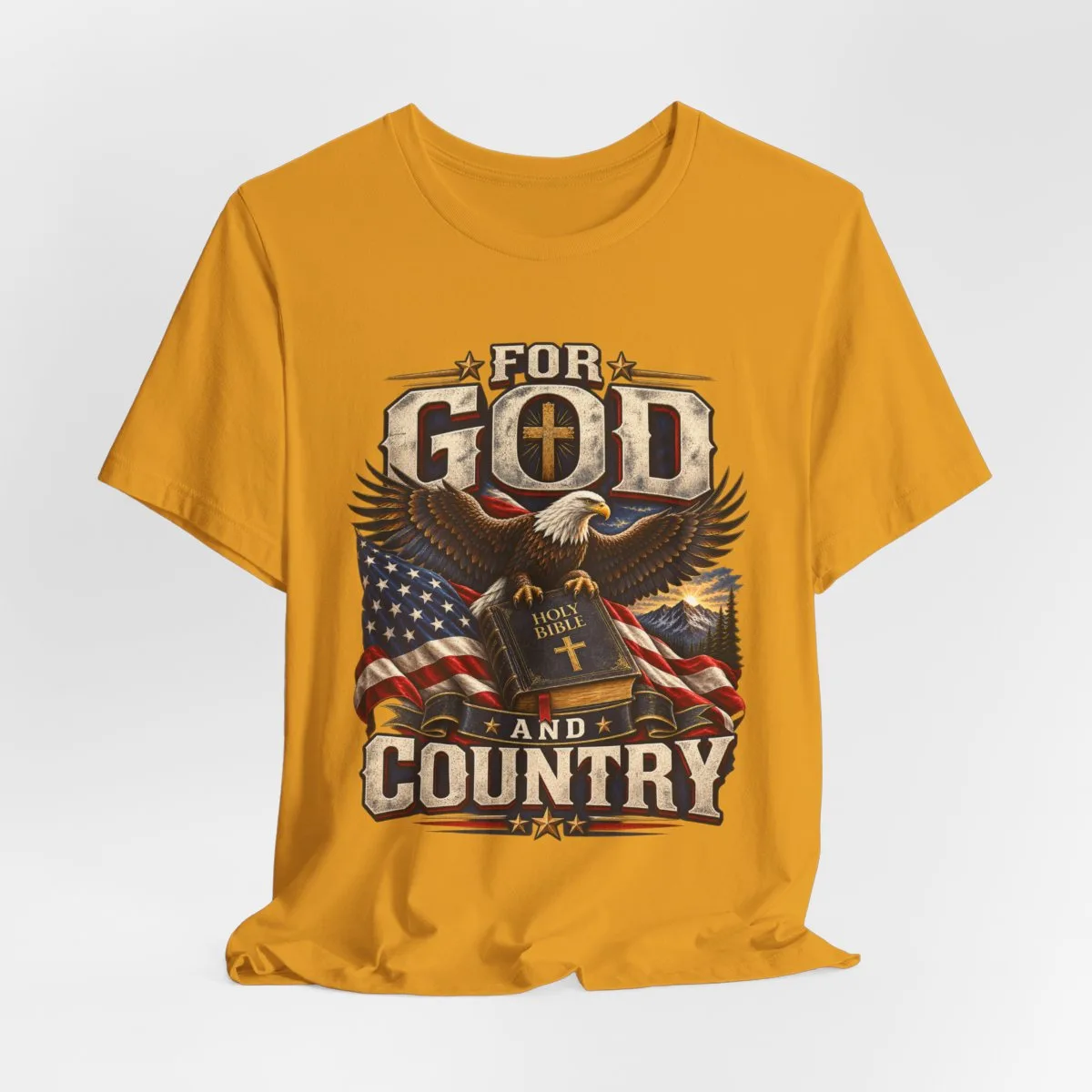 For God and Country T-Shirt | Eagle, American Flag, Cross - other