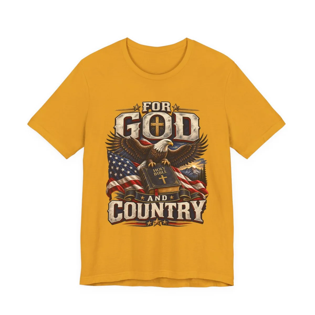 For God and Country T-Shirt | Eagle, American Flag, Cross - other