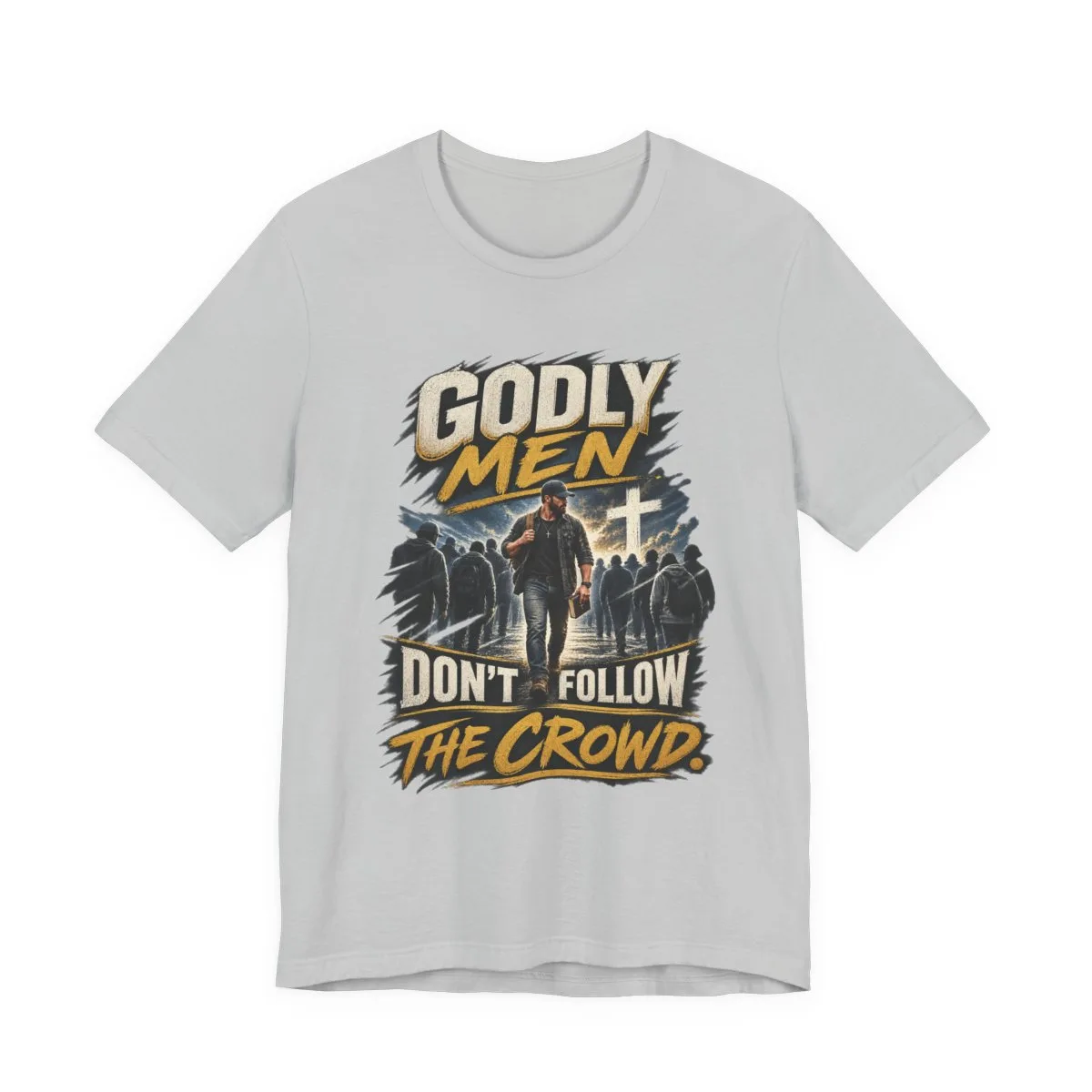 Godly Men Don’t Follow The Crowd T-Shirt | Christian Faith Graphic Tee - other