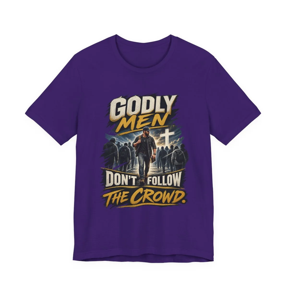 Godly Men Don’t Follow The Crowd T-Shirt | Christian Faith Graphic Tee - other