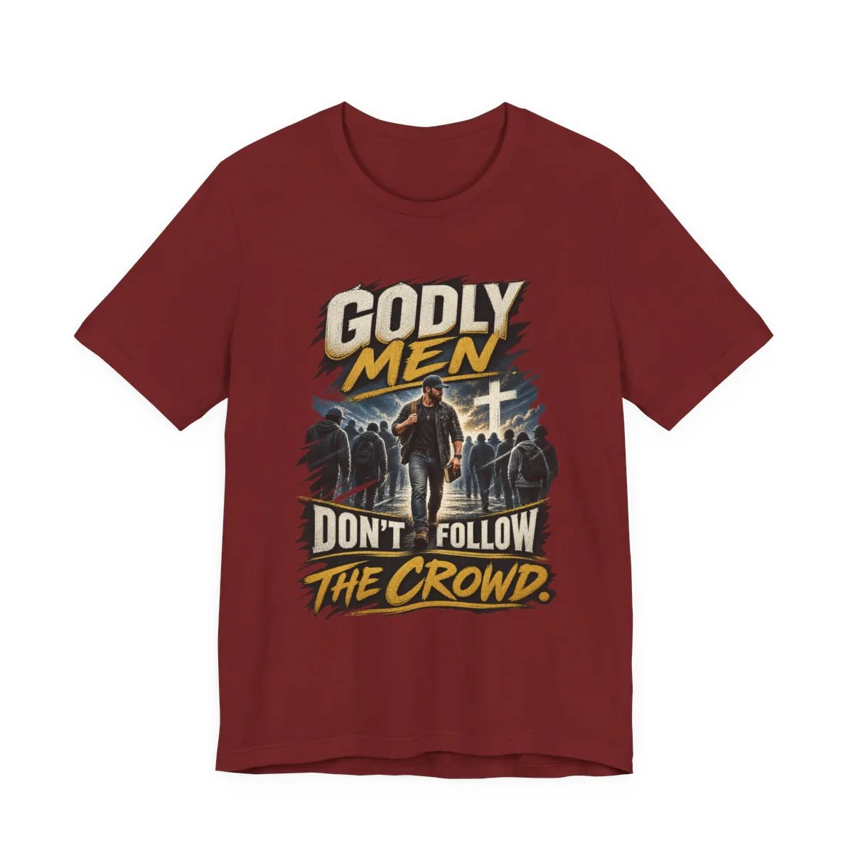 Godly Men Don’t Follow The Crowd T-Shirt | Christian Faith Graphic Tee - other