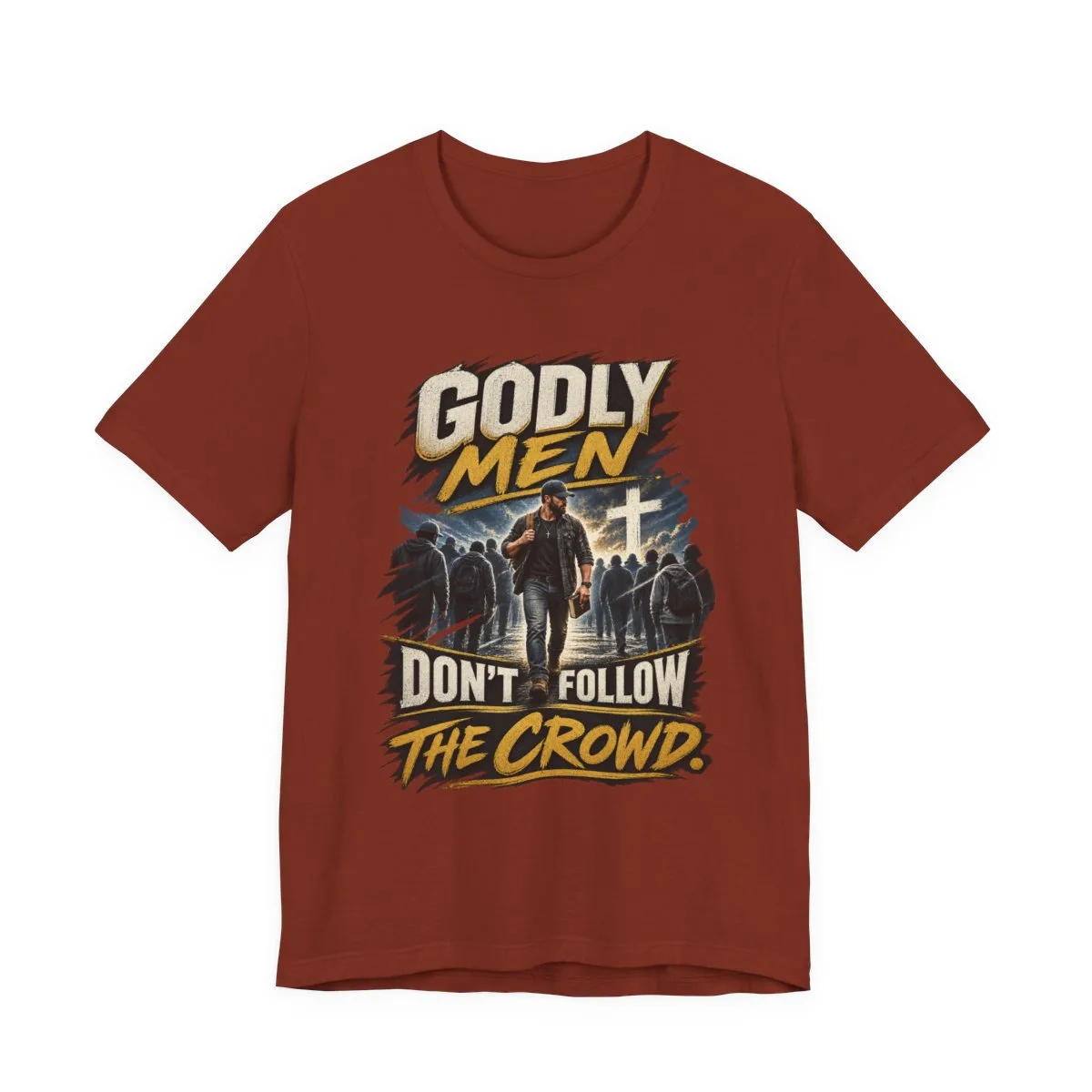 Godly Men Don’t Follow The Crowd T-Shirt | Christian Faith Graphic Tee - other