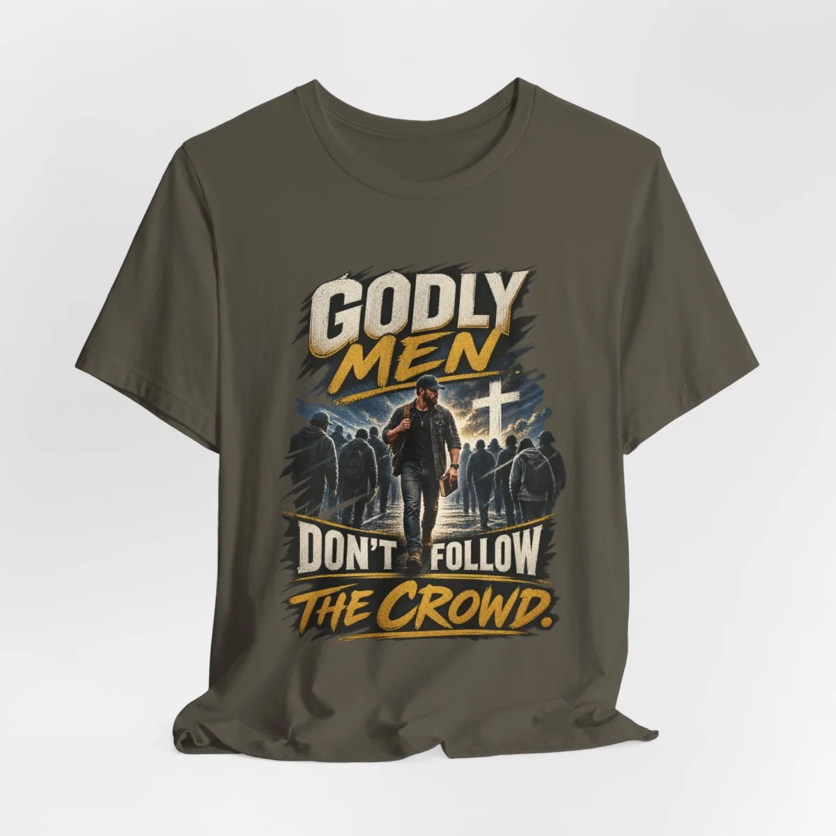 Godly Men Don’t Follow The Crowd T-Shirt | Christian Faith Graphic Tee - other