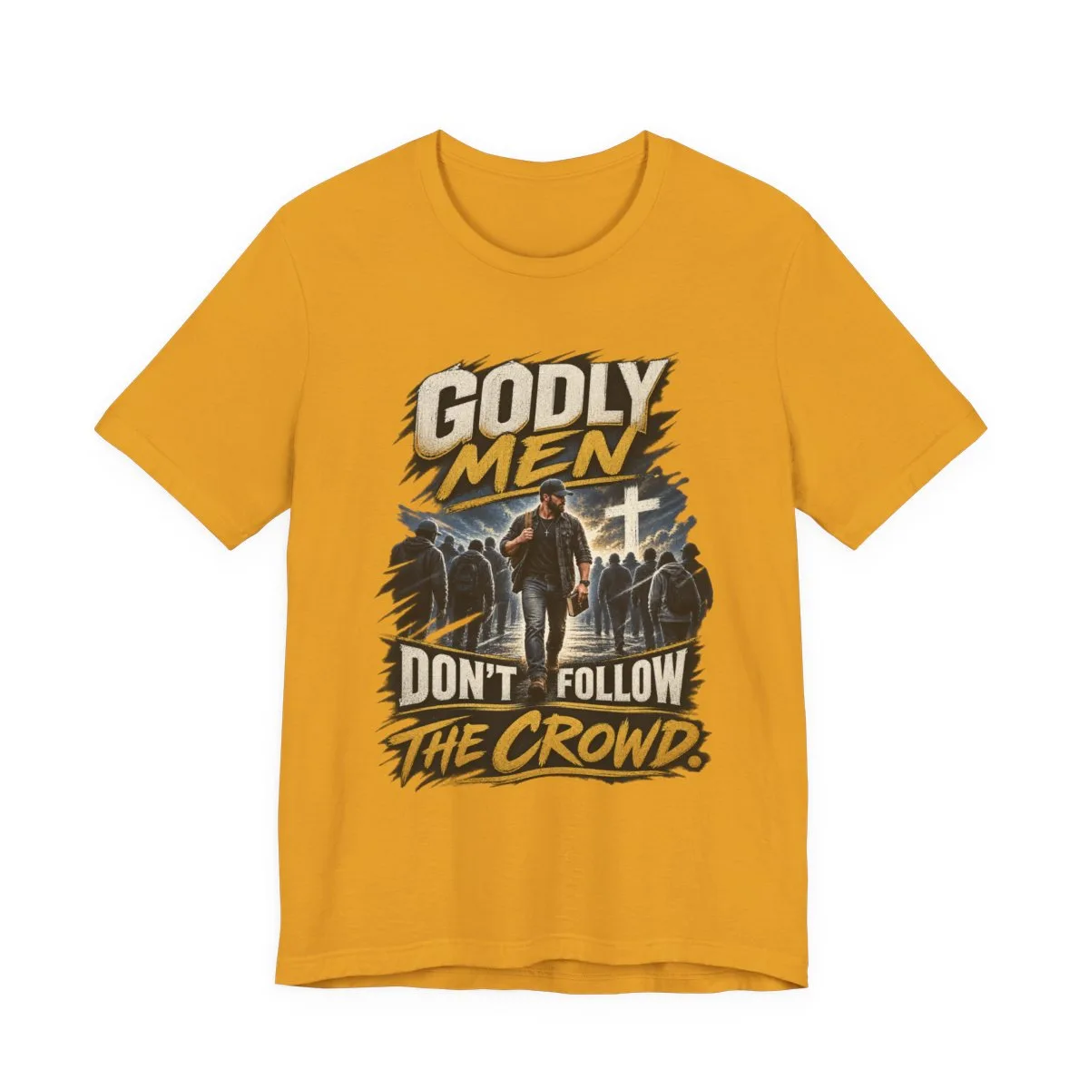 Godly Men Don’t Follow The Crowd T-Shirt | Christian Faith Graphic Tee - other