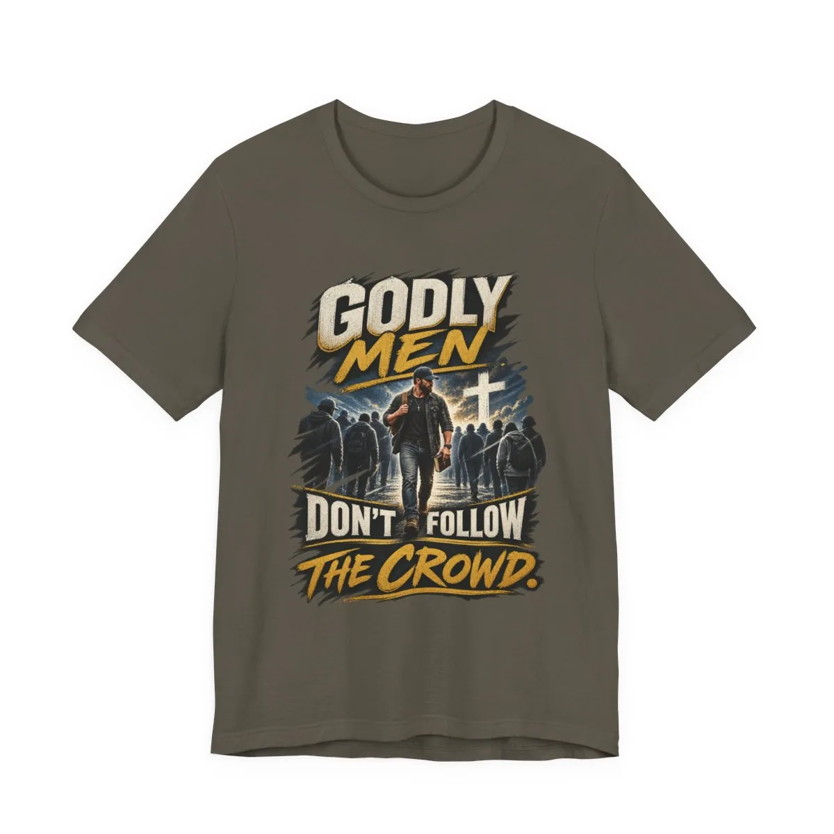 Godly Men Don’t Follow The Crowd T-Shirt | Christian Faith Graphic Tee - other
