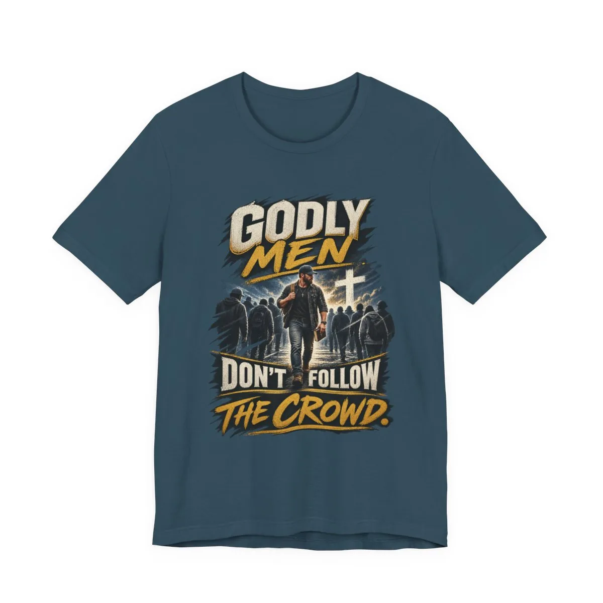 Godly Men Don’t Follow The Crowd T-Shirt | Christian Faith Graphic Tee - other