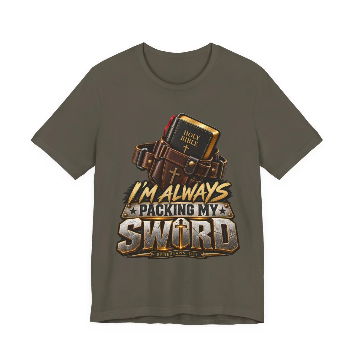 I’m Always Packing My Sword T-Shirt | Bible Belt Cross Christian Tee - other