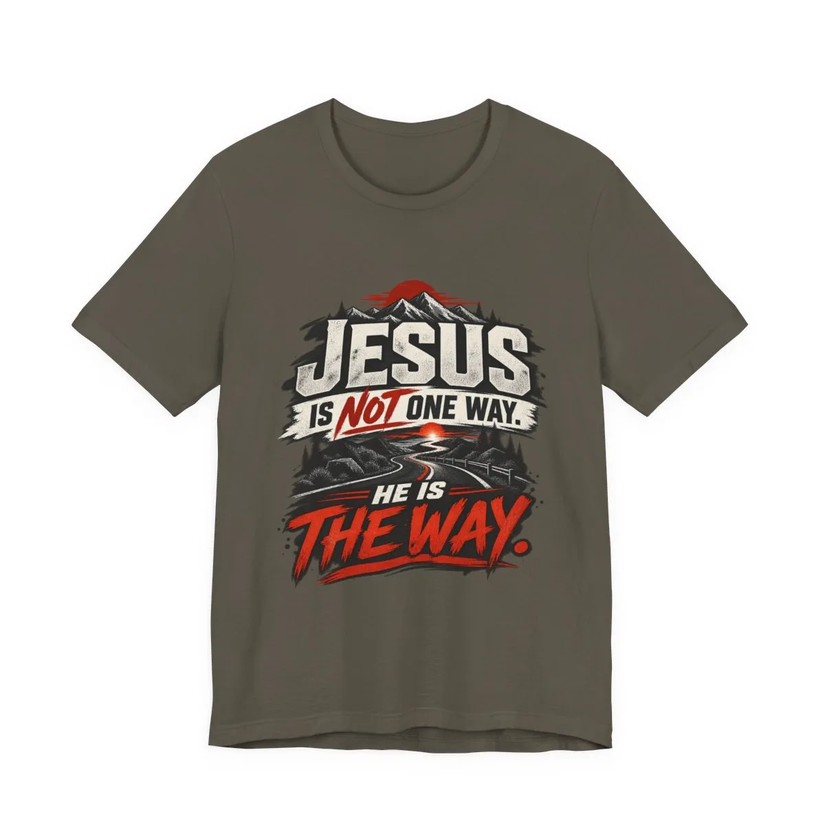 Jesus He Is The Way T-Shirt | Christian Faith Typography Tee - other