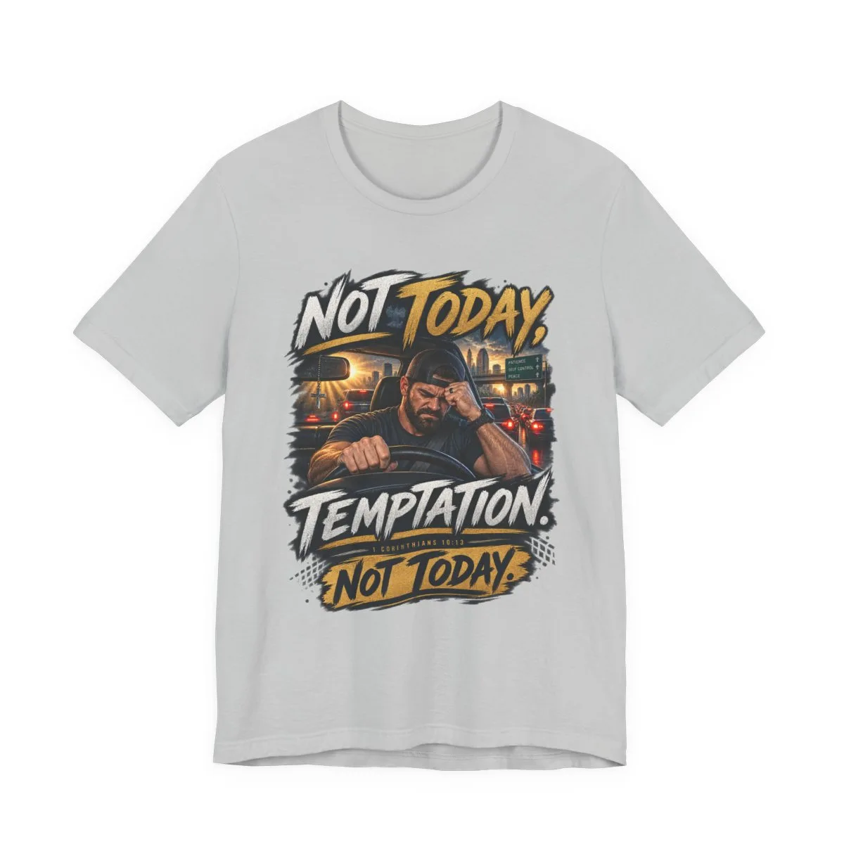 Not Today Temptation Graphic Tee | Motorcycle Rider, Retro City Night - other