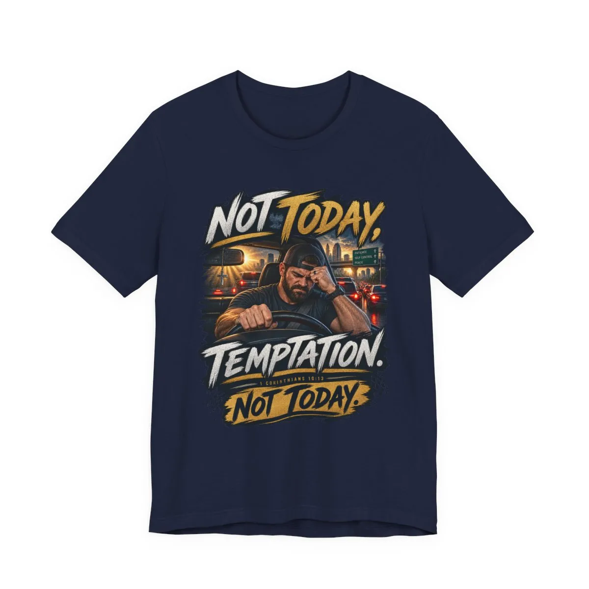 Not Today Temptation Graphic Tee | Motorcycle Rider, Retro City Night - other