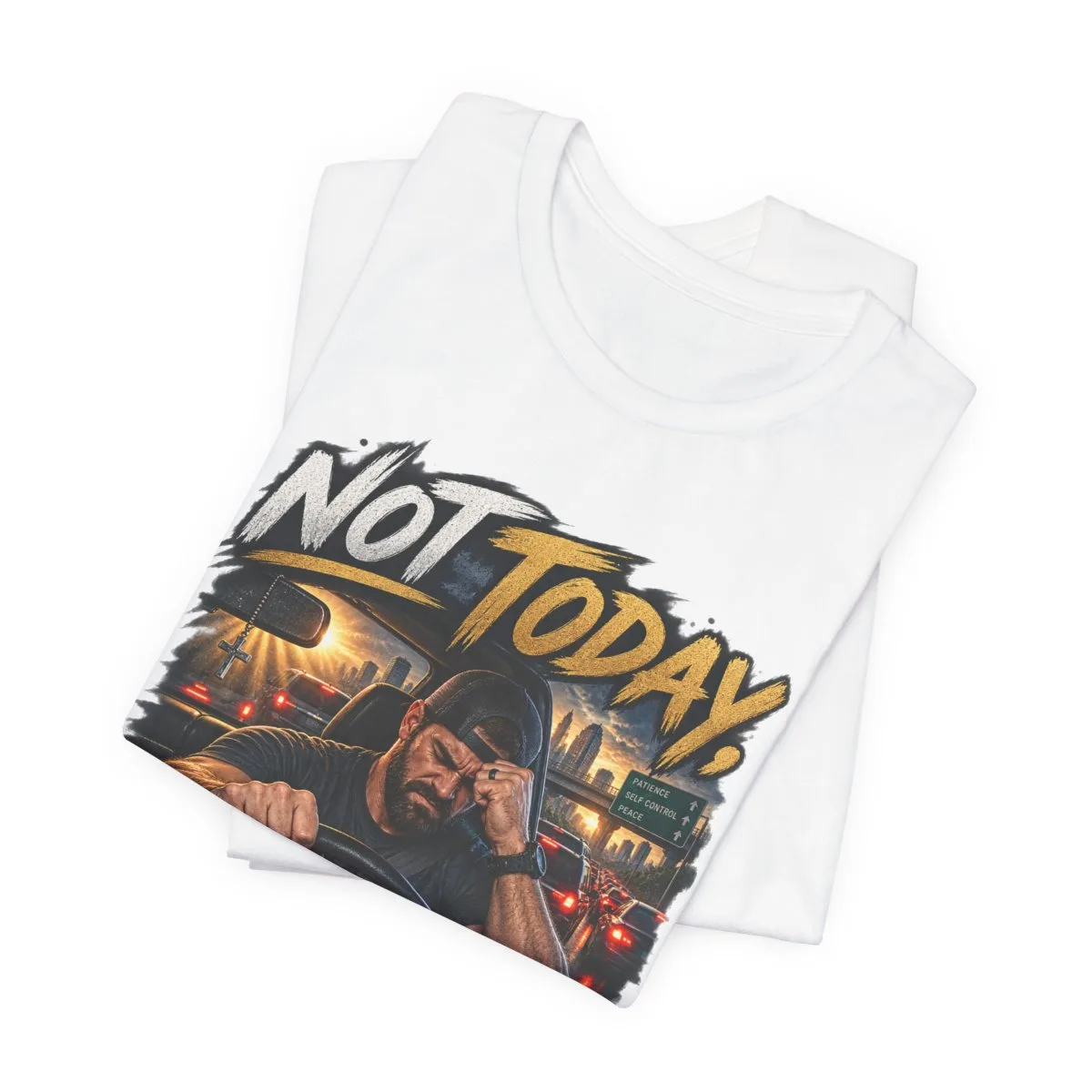 Not Today Temptation Graphic Tee | Motorcycle Rider, Retro City Night - other