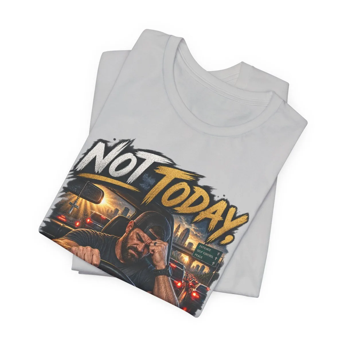 Not Today Temptation Graphic Tee | Motorcycle Rider, Retro City Night - other