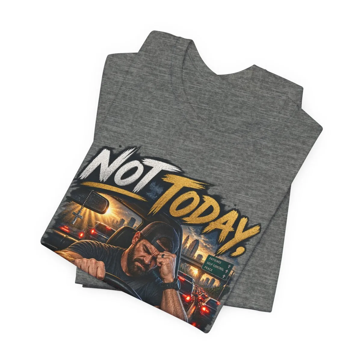Not Today Temptation Graphic Tee | Motorcycle Rider, Retro City Night - other