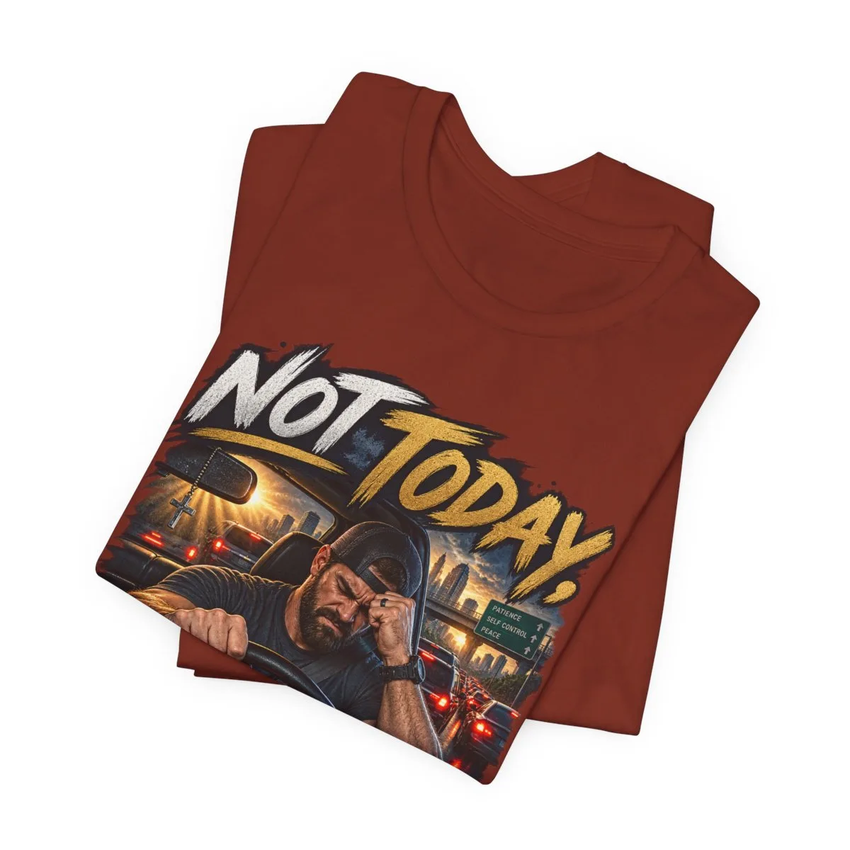 Not Today Temptation Graphic Tee | Motorcycle Rider, Retro City Night - other