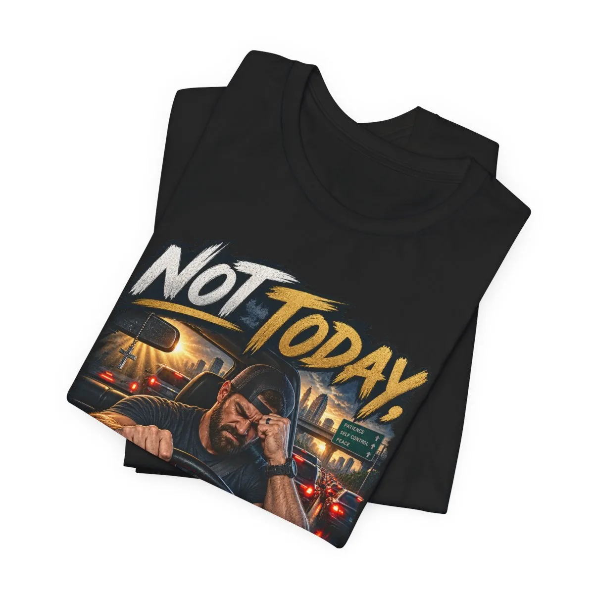 Not Today Temptation Graphic Tee | Motorcycle Rider, Retro City Night - other