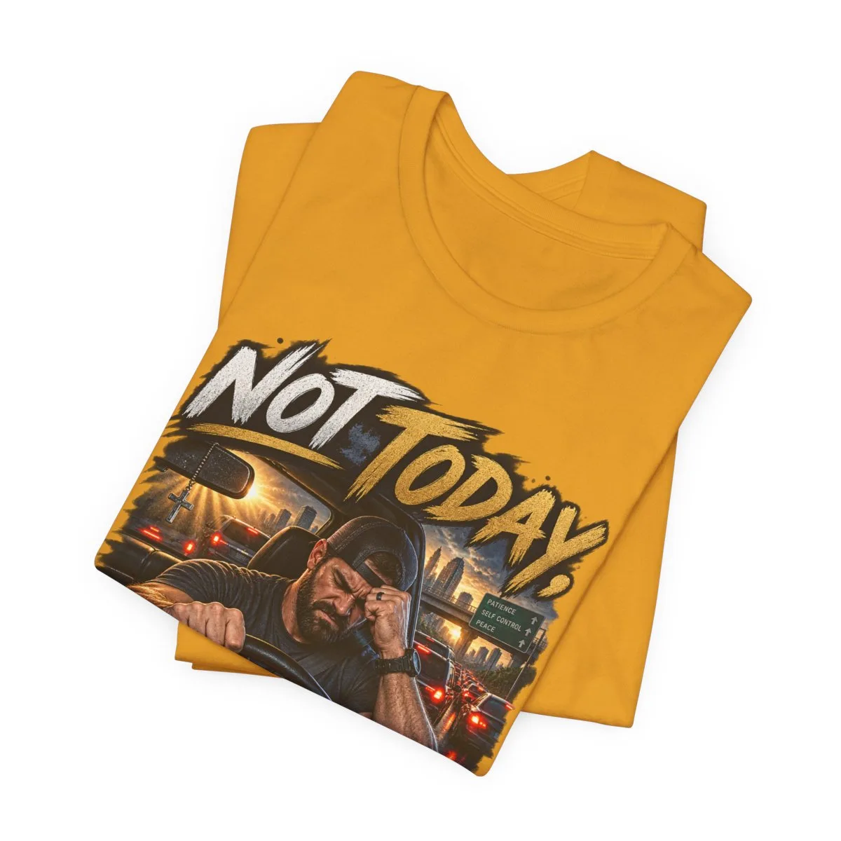 Not Today Temptation Graphic Tee | Motorcycle Rider, Retro City Night - other