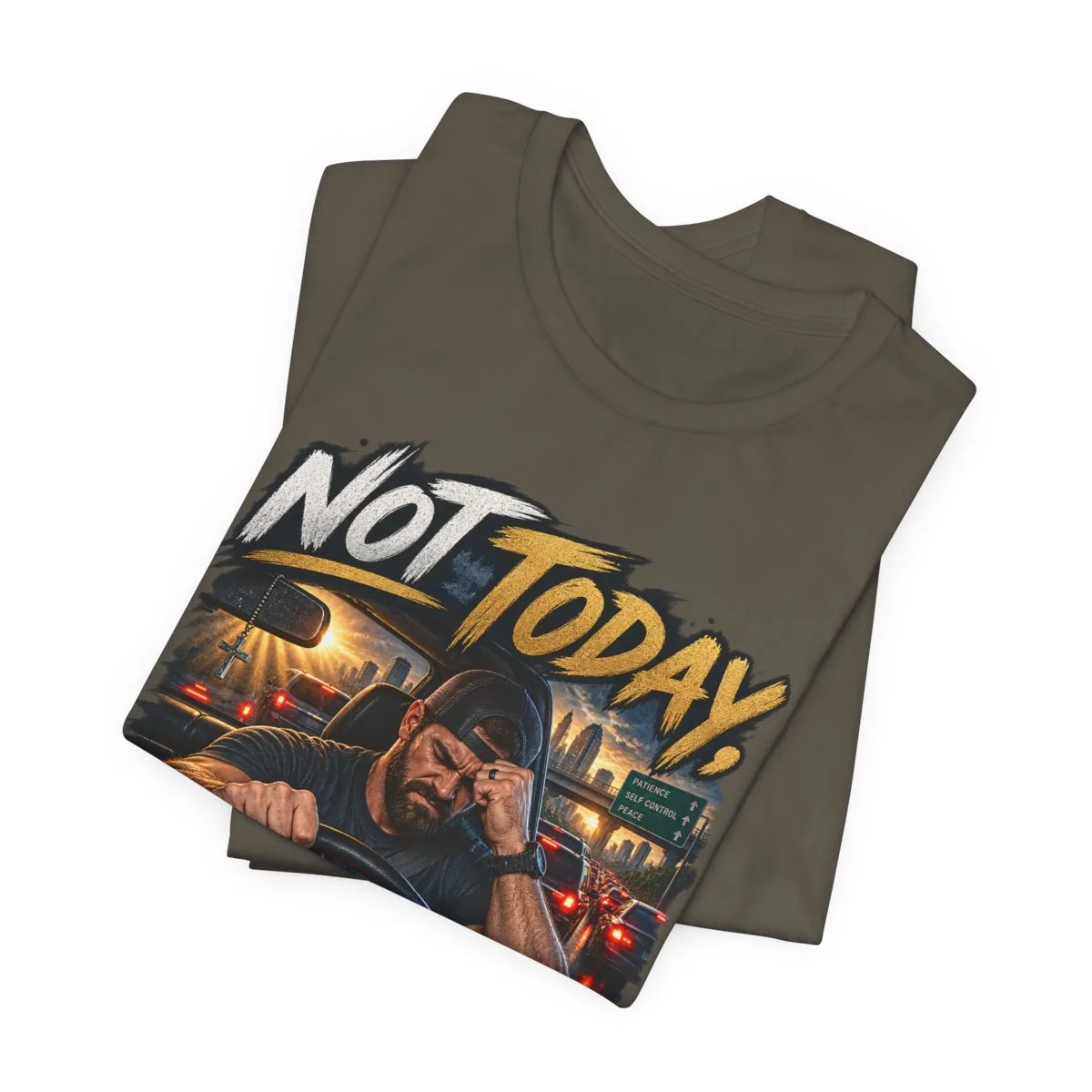 Not Today Temptation Graphic Tee | Motorcycle Rider, Retro City Night - other