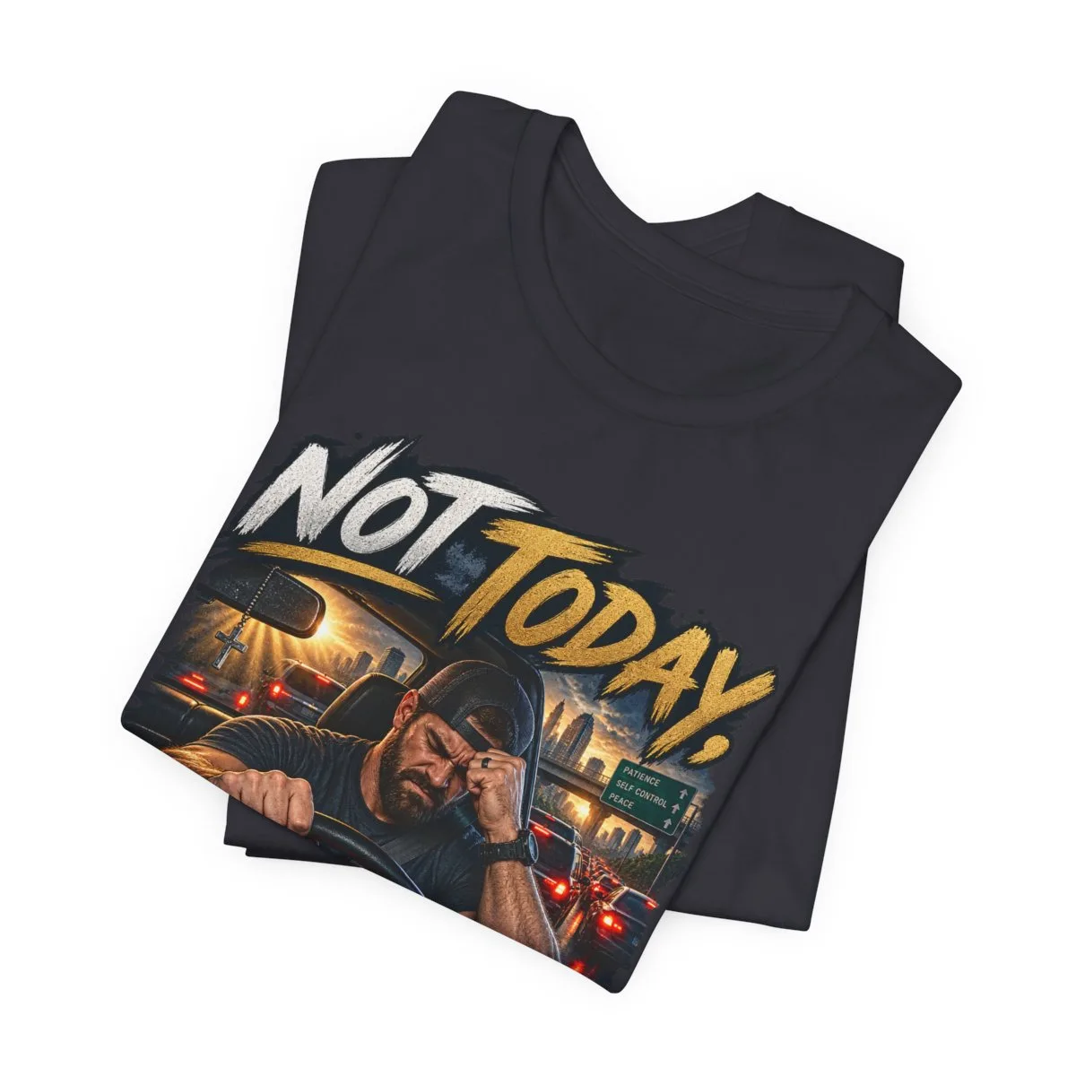 Not Today Temptation Graphic Tee | Motorcycle Rider, Retro City Night - other