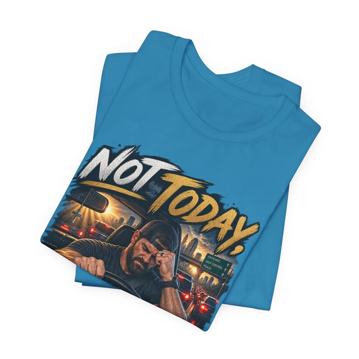 Not Today Temptation Graphic Tee | Motorcycle Rider, Retro City Night - other