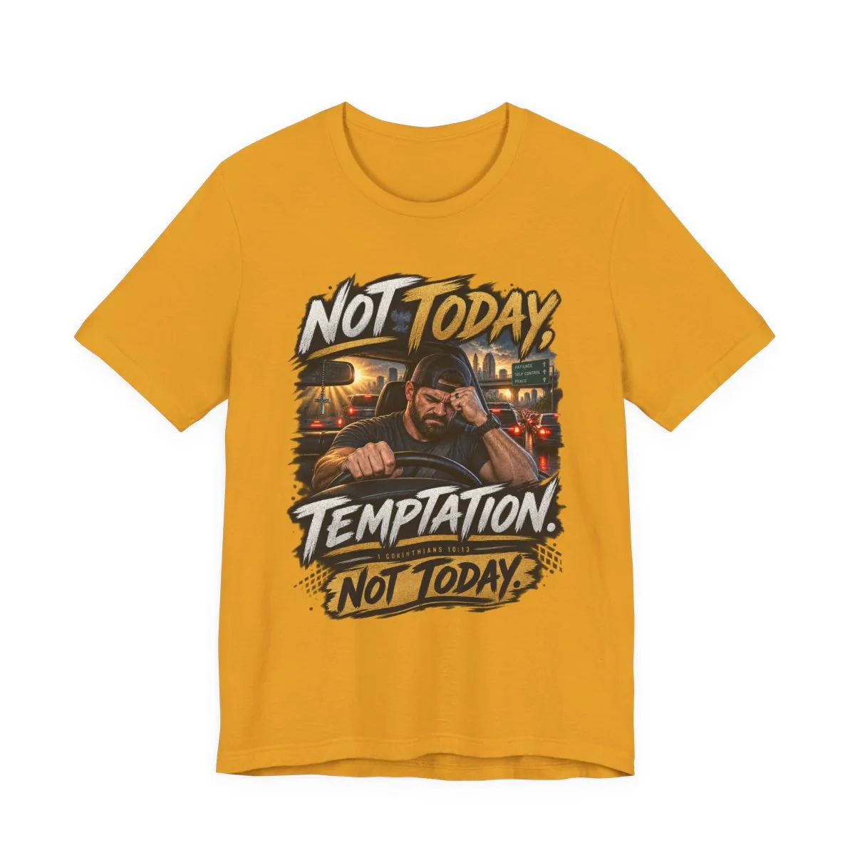 Not Today Temptation Graphic Tee | Motorcycle Rider, Retro City Night - other
