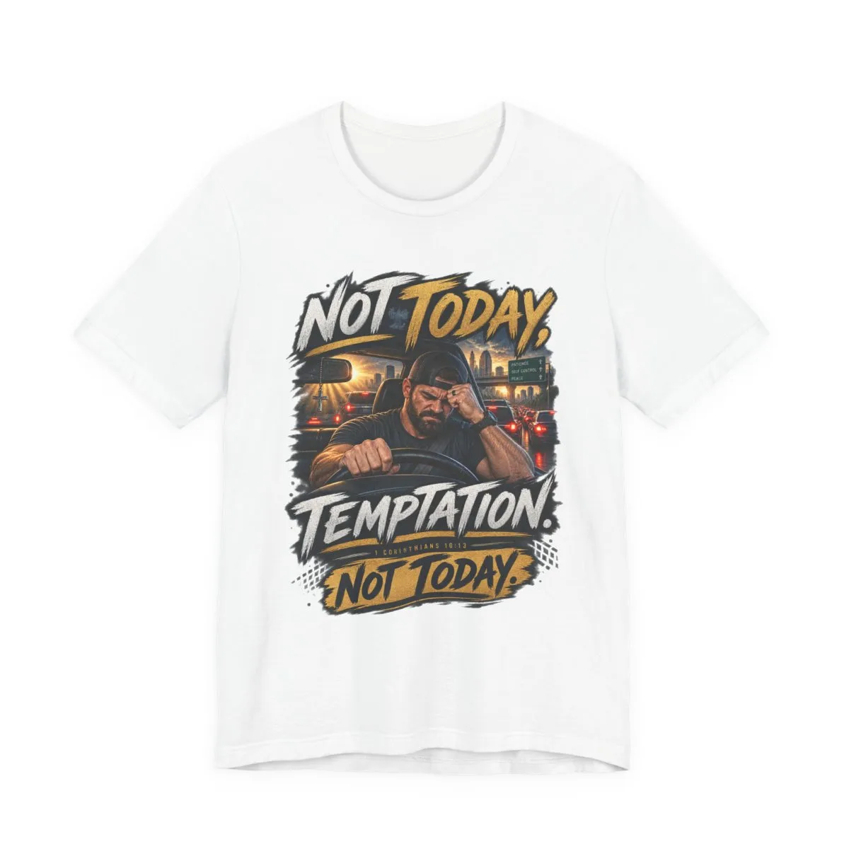 Not Today Temptation Graphic Tee | Motorcycle Rider, Retro City Night - other