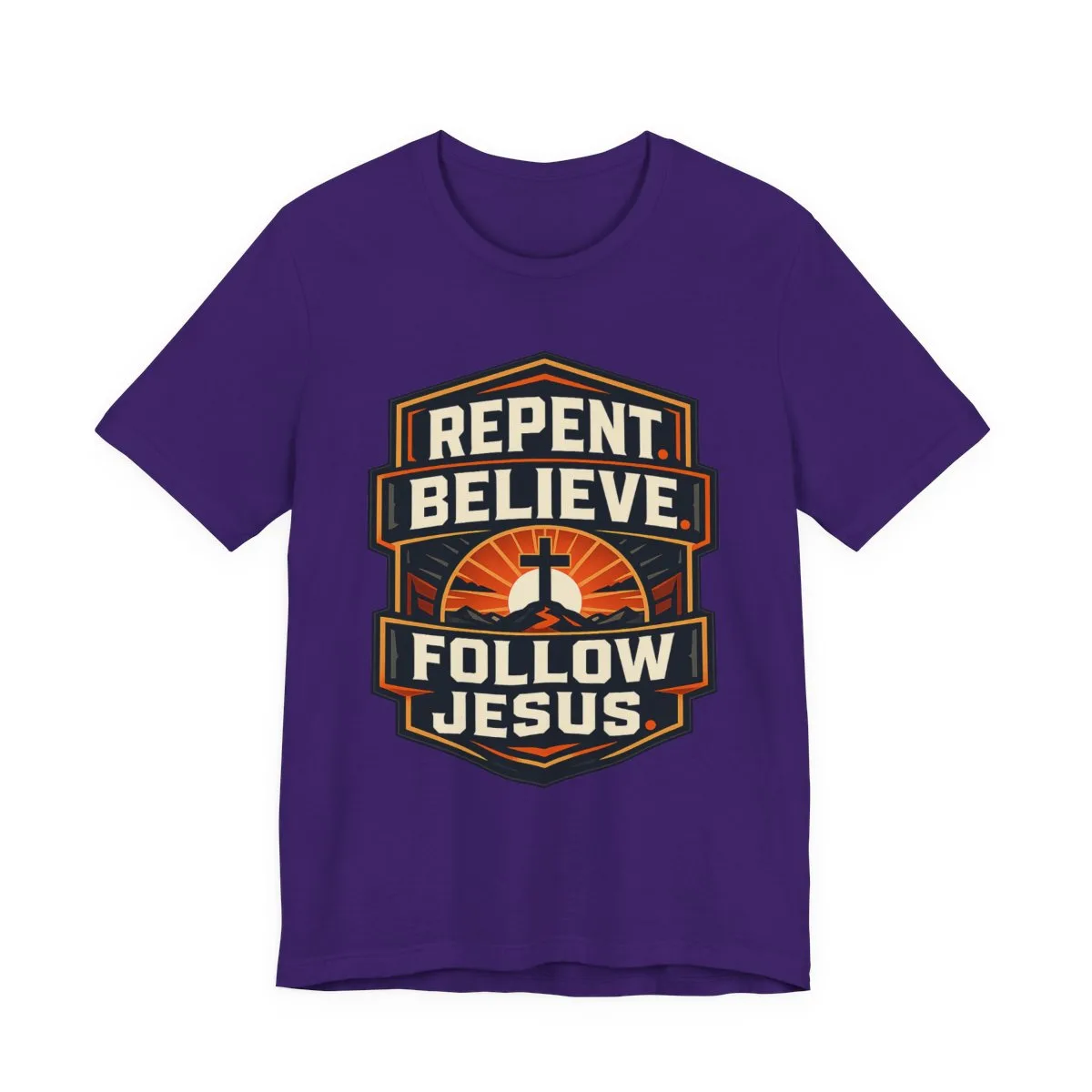 Repent Believe Follow Jesus T-Shirt | Christian Faith Cross Tee - other