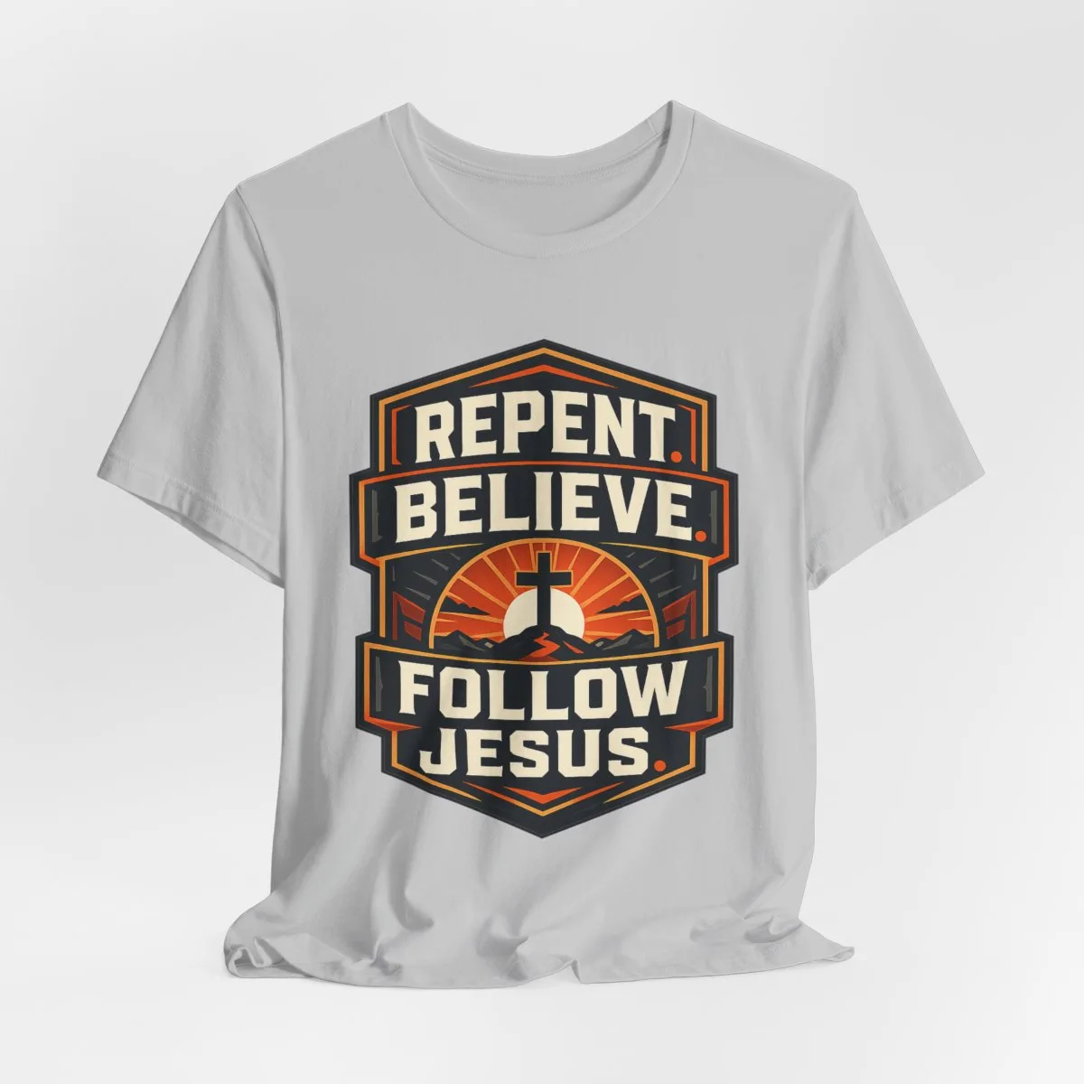 Repent Believe Follow Jesus T-Shirt | Christian Faith Cross Tee - other