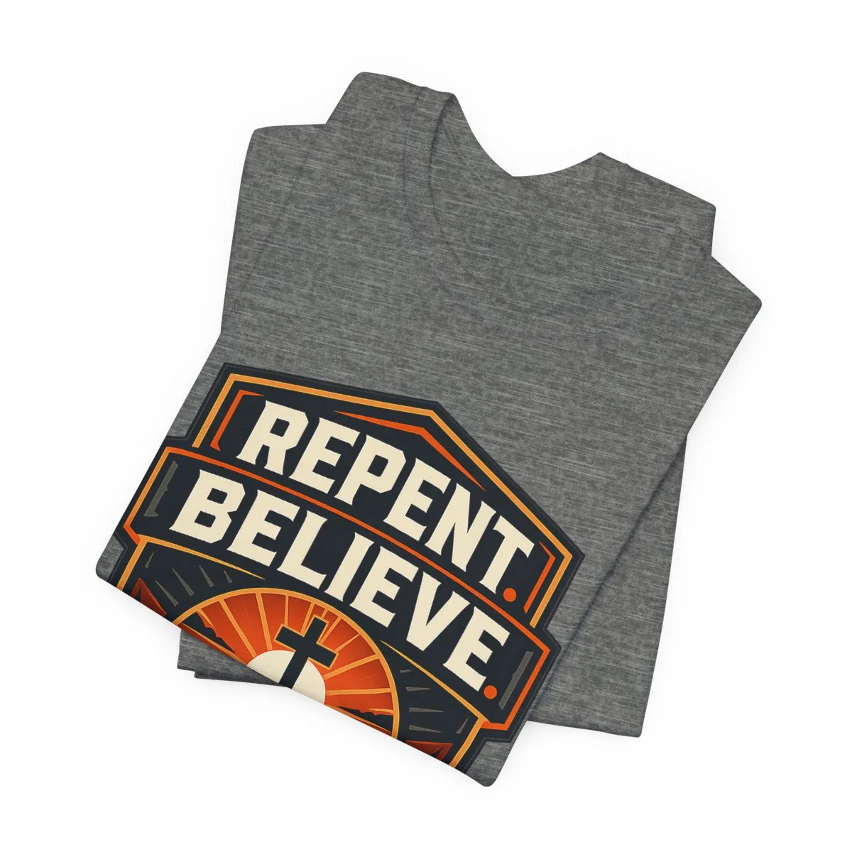 Repent Believe Follow Jesus T-Shirt | Christian Faith Cross Tee - other