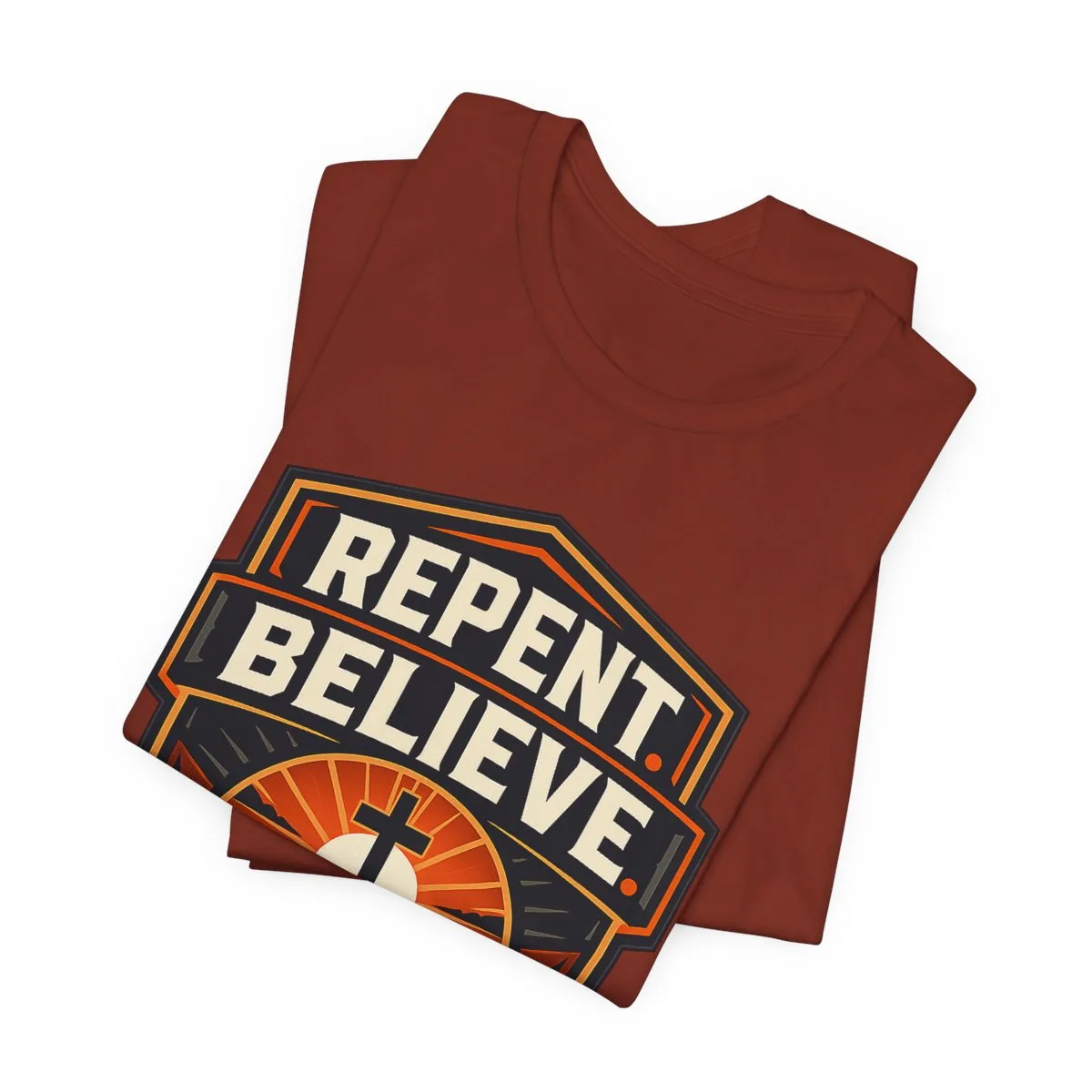 Repent Believe Follow Jesus T-Shirt | Christian Faith Cross Tee - other