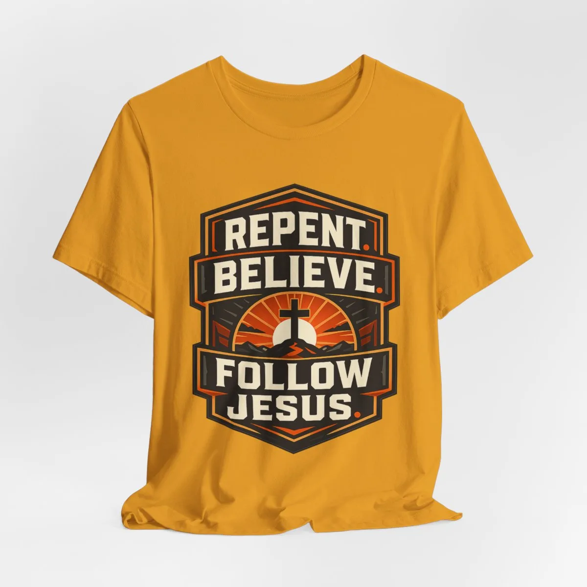 Repent Believe Follow Jesus T-Shirt | Christian Faith Cross Tee - other