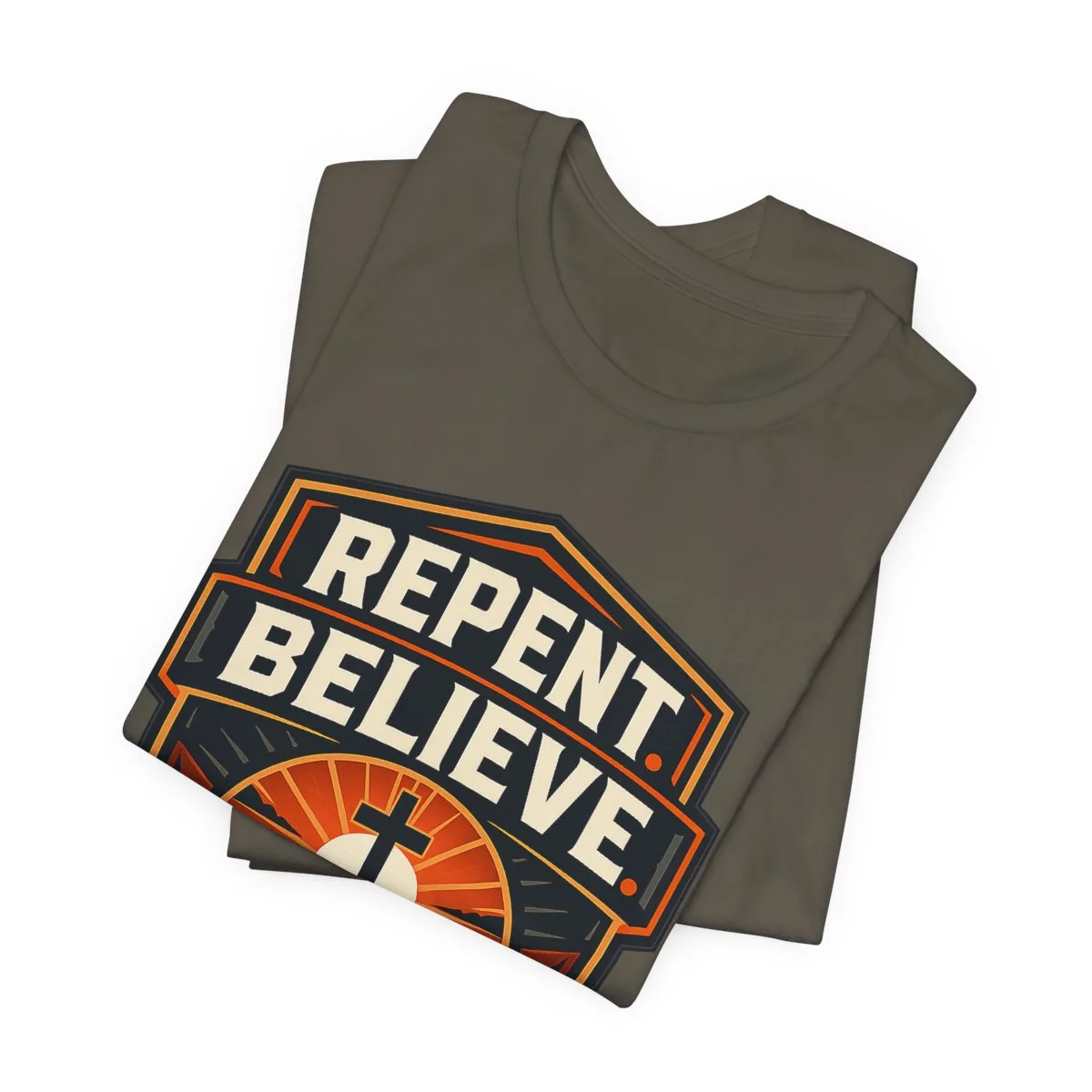 Repent Believe Follow Jesus T-Shirt | Christian Faith Cross Tee - other