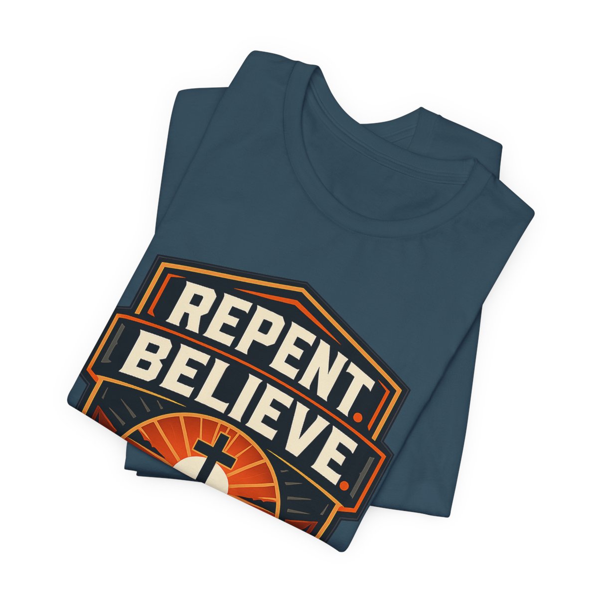 Repent Believe Follow Jesus T-Shirt | Christian Faith Cross Tee - other