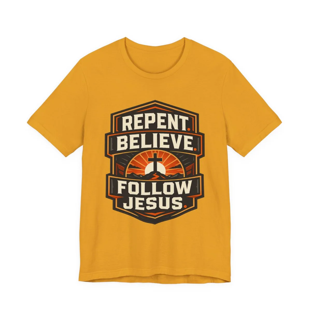 Repent Believe Follow Jesus T-Shirt | Christian Faith Cross Tee - other