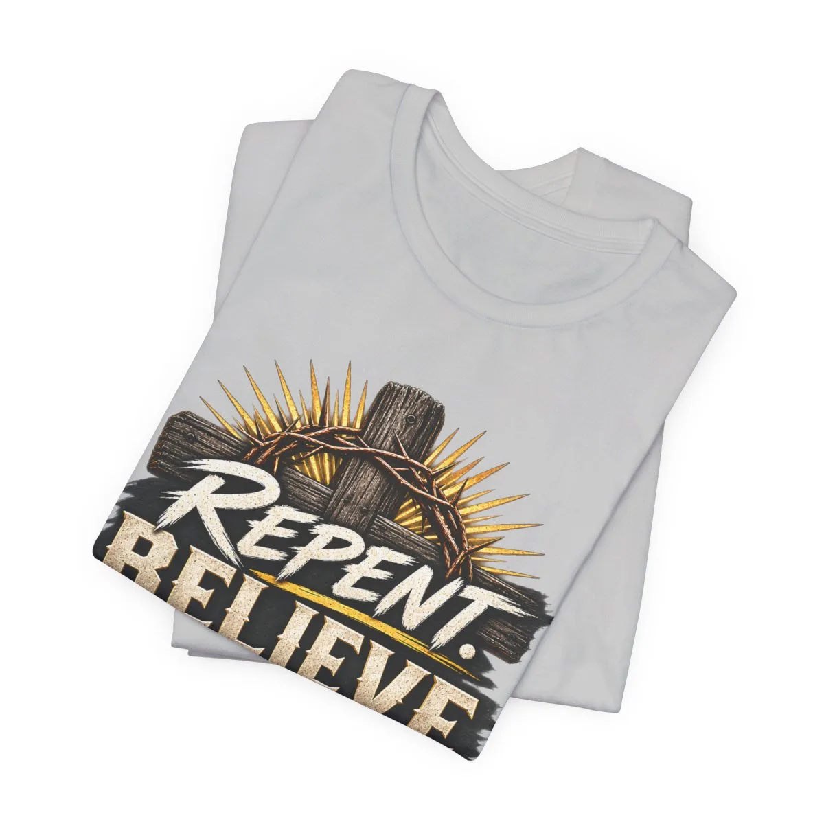 Repent Believe Follow Jesus T-Shirt | John 1:12 Christian Faith Tee - other